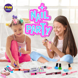 Nail Polish Pens Kit for Girls Ages 7-12, FunKidz Nail Pen Combo Kit Teen Gift Peelable Nail Art Studio Set with Cool Girly Decoration Stuff Pearl Beads, Glitter, Nail Stickers, Nail File, Gems FUN KIDZ