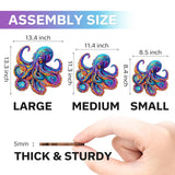 Jigfoxy Wooden Puzzles for Adults, Octopus Wood Puzzles Adult, Unique Animal Shape Wooden Jigsaw Puzzles for Adults, Birthday Gifts for Puzzle Lovers, Family (S-8.5 * 8.4in-100pcs) Jigfoxy