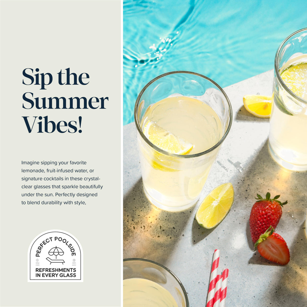 Highball Drinking Glasses Set of 10 Glass Cups by Home Essentials, 17 Oz. Glassware, for Water, Juice, Cocktails, Iced Tea Home Essentials & Beyond