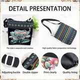 DIY Diamond Art Painting Canvas Crossbody Bag, Ethnic Style, Special Shaped Crystal Diamond Painting by Numbers Mosaic Kits Focart