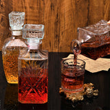 Set of 3 Glass Alcohol Bottle Liquor Decanters Whiskey Decanter for Tequila, Brandy and Vodka Unique Liquor Bar and Party Decorations (28oz*2, 31oz*1) mekueeex