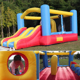 Whubefy Bounce House, Inflatable Bounce House for Kids 3-6 Big Kids 8-12, Indoor/Outdoor Double Slide Obstacle Bouncer with Blower, 12 x 9FT Jumping Castle with Center Hoop for Family Backyard Wesoky