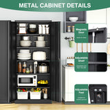 Letaya Metal Garage Storage Cabinets with Lock Door and Adjustable Shelves, Steel Tool Cabinets for Home,Office,Warehouse Organisieren (Black, 72" H) Letaya