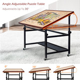 Lavievert Jigsaw Puzzle Table with Cover, Angle & Height Adjustable Puzzle Board Easel with Open Storage Shelf, Large Tilting Table with 4 Rolling Wheels for Up to 1500 Piece Puzzles LAVIEVERT