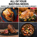 Zulay Kitchen Stainless Steel Turkey Baster for Cooking - Food Grade Metal Turkey Baster Syringe & Silicone Suction Bulb - Turkey Baster Large Size - Includes 2 Detachable Needles and Cleaning Brush Zulay Kitchen