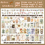 Luyoaozy 200Pcs Vintage Scrapbook Supplies Pack Kit for Junk Journal Bullet Aesthetic Paper Stickers Stuff Journaling Planners Diary Botanical Collage Luyoaozy