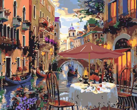 Newsight Paint by Numbers for Adults & Kids & Beginners DIY Acrylic Painting Gift Kits Drawing Paintwork with Paintbrushes 16 * 20inch Venice Street Newsight