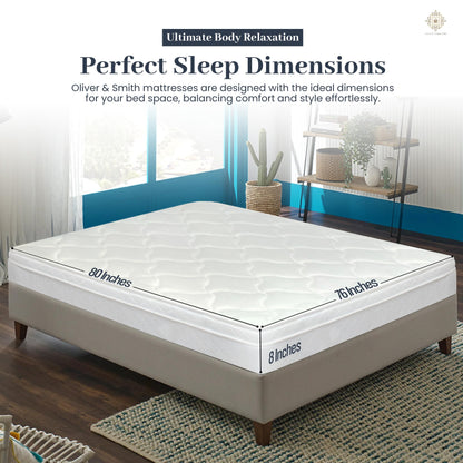 Aylas Furniture King Size Mattress- 8 Inch Hybrid King Mattress with High Density & Comfort Cold Foam with Continuous Coil Bonnell Springs - Eco-Friendly, Breathable King Bed Mattress Medium Firmness