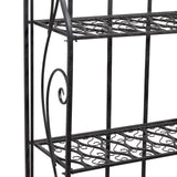 Deco 79 Metal Scroll Indoor Outdoor Tall Folding 4 Shelf Bakers Rack, 25" x 12" x 64", Black Deco 79