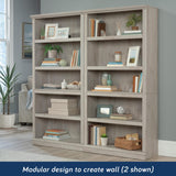 Sauder 5 Tier Book Shelf Wooden Bookcase Multipurpose Bookshelf for Home Office, Living Room, in Chalked Chestnut Sauder