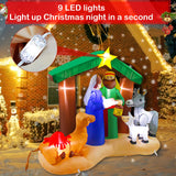 Hazms 7 FT Christmas Inflatable Decoration Nativity Sets for Christmas Outdoor Jesus Nativity Scene Christmas Inflatables Built-in LED Lights Blow Up Inflatable, Outdoor Decor Hazms