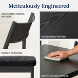 Best Choice Products 7-Piece Modern Dining Room Set, Kitchen Table Set, Dining Table w/ 6 Chairs, Upholstered Cushions, Solid Metal Frame, Curved Backrest - Black/Black Best Choice Products