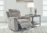 Signature Design by Ashley Barnsana Casual Power Recliner with Rocking Motion and USB Port, Light Gray Signature Design by Ashley