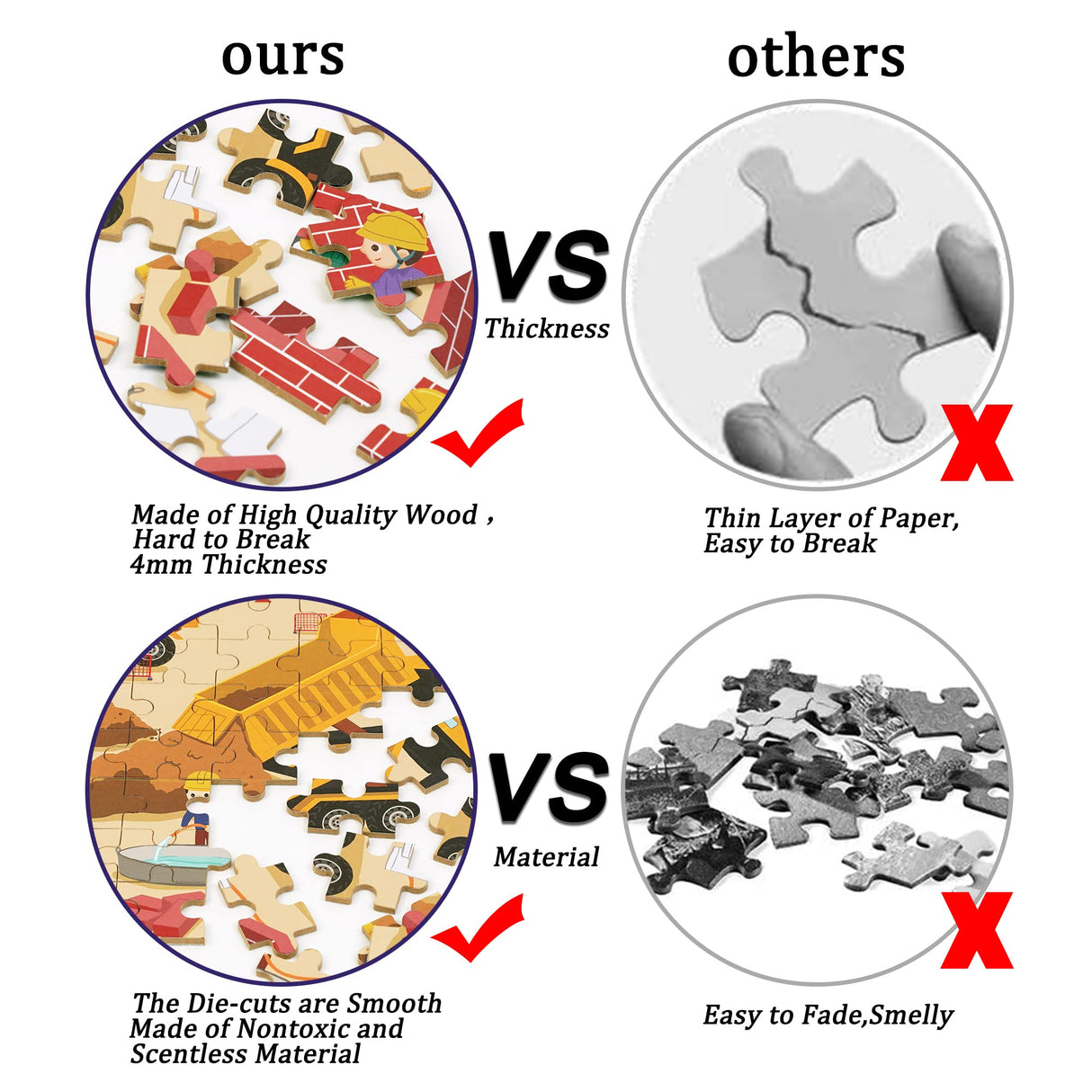 LELEMON 100 Pieces Jigsaw Puzzles in a Metal Box for Kids Age for 4-8 Boys Girls Toy Puzzles Construction Site Vehicles Children Learning Educational Puzzles Toys LELEMON