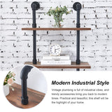HOMBAZAAR Industrial 6-Tier Wall Mounted Bookshelf with Metal Frame in Oak Brown HOMBAZAAR