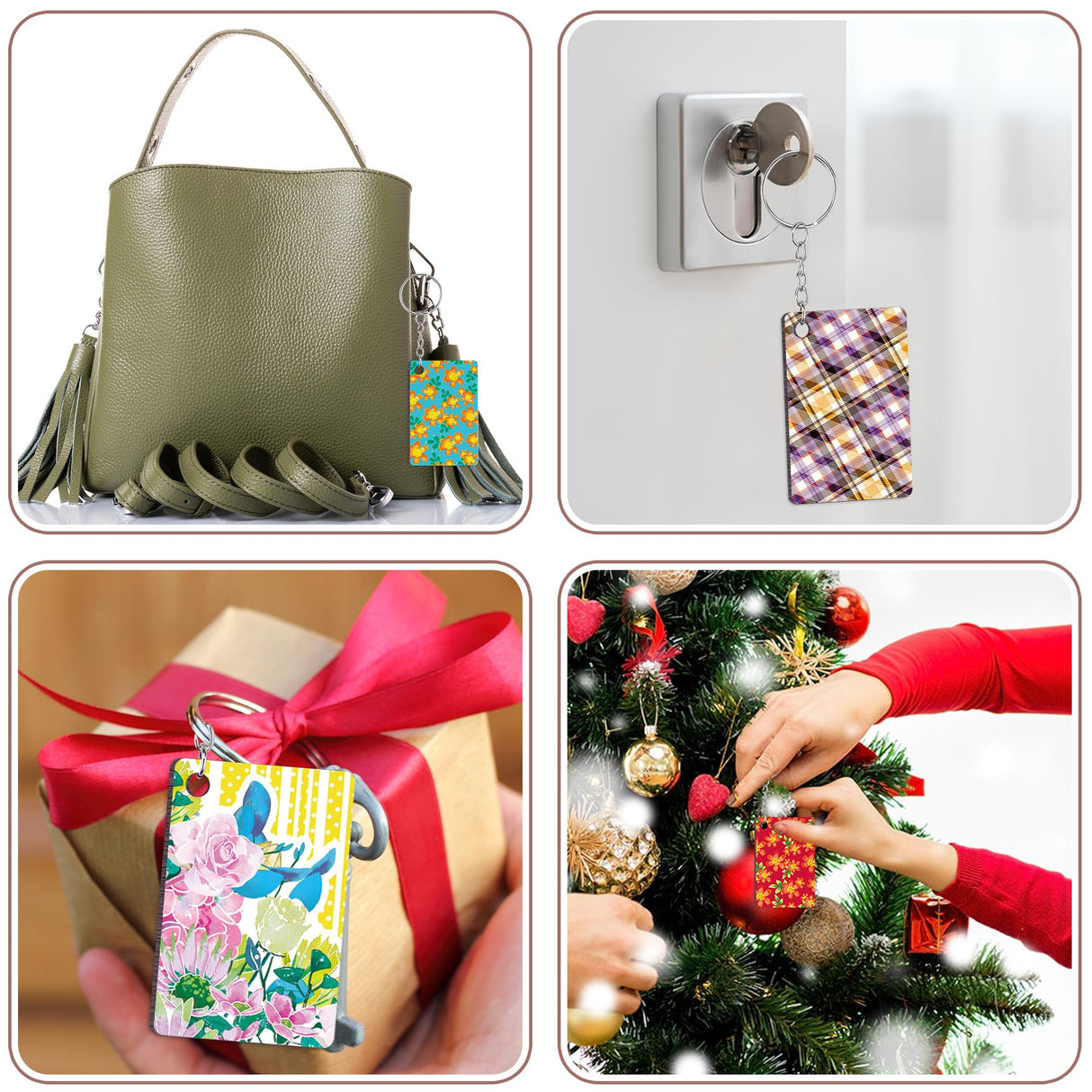 Duufin 120 Pieces Rectangle Sublimation Keychain Blanks Double Side Heat Transfer Blanks MDF Key Rings Blank Board Key Chain Blanks for Sublimation DIY and Craft Duufin