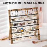Emfogo Earring Holder Organizer, 6 Tier Earring Display Stand with 285 Holes & 6 Bracelet Rods, Rustic Wood Jewelry Organizer for Earring Bracelet Necklace Ring, Gifts for Women (Rustic) Emfogo