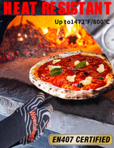 WEEDABEST Hot BBQ Gloves Heat Resistant Kitchen Oven Mitts Professional Long Heat Resistant Cooking Gloves for Grill,Grilling,Smoker,Barbeque,13.5 inch-Gray WEEDABEST