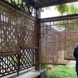 Blackout Bamboo Blinds, Bamboo Roll Up Shades for Indoor Windows, Waterproof Cordless Roller Shades Privacy Partition Outdoor Natural Reed Curtains for Home Patio Porch 36 Inch W x 96 Inch H VELLOW