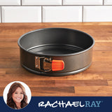 Rachael Ray Oven Lovin' Nonstick Bakeware Springform Baking Pan/ Springform Cake Pan / Cheesecake Pan With Grips, Round - 9 Inch, Gray Rachael Ray