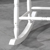 Outsunny Outdoor Wood Rocking Chair, 350 lbs. Porch Rocker with High Back for Garden, Patio, Balcony, White Outsunny