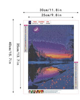 Starry Night Diamond Art Kits for Adults, Crafts 5D Diamond Painting Dot Kit for Adult Beginners, Nature Landscape DIY Round Dots Full Drill Diamonds Paintings Arts for Home Wall Decor Gifts 12X16 In Luckyrichrui