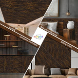 Wood Slat Wall Panel, Easy Installation, Versatile, Enhanced Acoustic Design, Suitable for Living Room, Bedroom, Kitchen & Offices, 47.2×23.6 inch, 2 Pack, Rustic Brown Mollywell