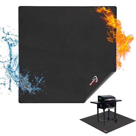 DocSafe Large Under Grill Mat 48" Square Fire Pit Mat,4 Layers Fireproof Mat Grill Pads Protect for Deck,Patio,Outdoor Charcoal,Smokers,Wood Floor,Indoor Fireplace Mat,Reusable Oil-Proof＆Waterproof DocSafe