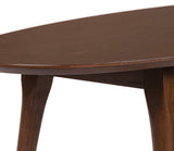Elle Decor Clemintine Mid-Century Modern Living Room Furniture Collection, Oval Coffee Table, Walnut Brown Elle Decor