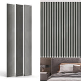 INNO STICKERS 3-Piece Wood Slat Wall Panel for Interior Wall Decor Noise Cancelling 94.5" x 11.4" Acoustic Decorative 3D Sound Absorbing Wall Paneling, Gray Oak, 22.4 Sq.Ft INNO STICKERS