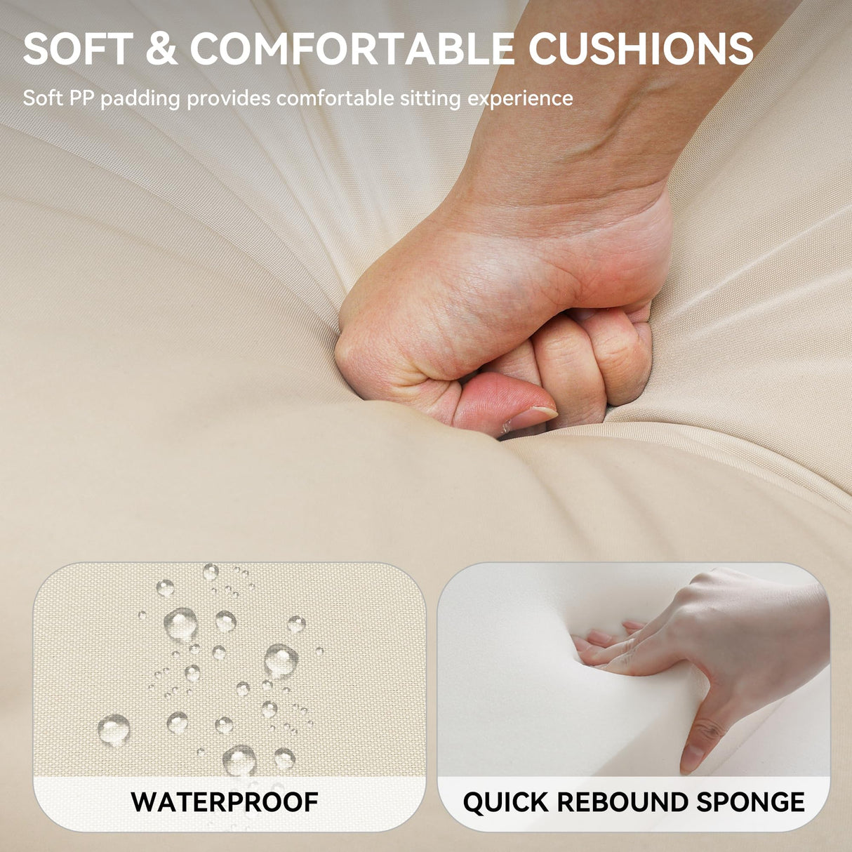 YITAHOME L-Shaped Patio Furniture Set, All Weather Wicker Outdoor Sectional Sofa Conversation Set with Dining Table and Ottoman, Light Brown+Beige YITAHOME