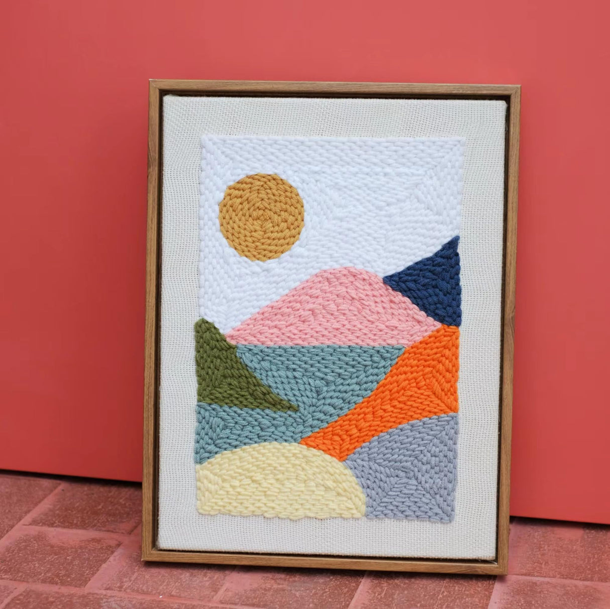 HAND U JOURNEY Punch Needle Kit - Landscape Rug Yarn Hooking Beginner Kit, 14''x10'' with Oxford Open-Side Design Tool for Kids and Adults Craft Gift - Impression Sunrise HAND U JOURNEY