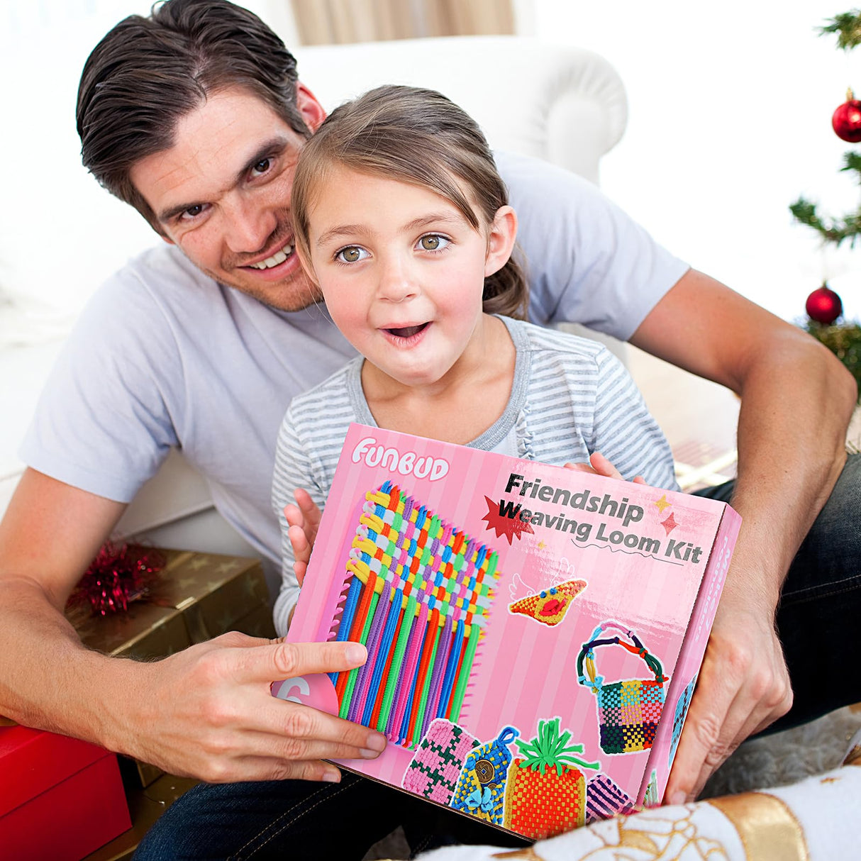 FUNBUD Weaving Loom Kit for Kids - Birthday Gifts for Girls Ages 6-12, DIY Craft Kit for Making Potholders, Arts and Crafts Toys for Girls 6-8, 8-12 Funbud