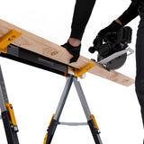 ToughBuilt - Folding Sawhorse - Sturdy, Durable, Lightweight, Heavy-Duty, 100% High Grade Steel - Adjustable up to 4x4 Size Support Arms - 1300 LB Capacity - (TB-C700) - 2 Pack ToughBuilt