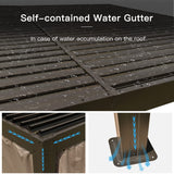 12’×16’ Louvered Pergola Outdoor Aluminium Pergola with Adjustable Roof Hardtop Sun Shade Shelter for Patios Deck Garden Backyard,Curtains&Netting (Dark Brown) by domi outdoor living domi outdoor living