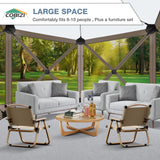 COBIZI Pop Up Gazebo Screen Tent Screen House for Camping, 10FTx10FT Screen Room with Mosquito Netting, Hub Tent Instant Screened Canopy with Carrying Bag and Ground Stakes, Brown COBIZI