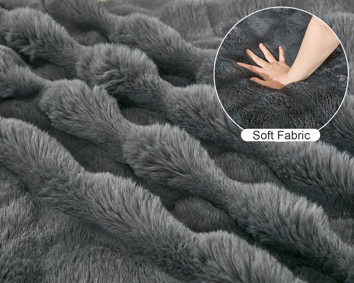 115" Oversized Modular Sectional Sofa with Ottoman Convertible Plush Faux Fur Large U-Shape Couch Sofa 5 Seater with 6 Pillows for Living Room,Bedroom,for Big Man 35.83" Seat Width,Grey Comfort Stretch