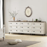 FENSULN White Dresser for Bedroom with 9 Drawers, 3 in 1 Wooden Chest of Drawers with Organizer Storage for Bed Room,Livingroom Hallway FENSULN