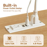 JanflyHome TV Stand for 70 Inch TV-Modern Rattan Media Console with Power Outlet, Entertainment Center with LED Light, Rattan TV Console Furniture for Living Room, Wood JanflyHome