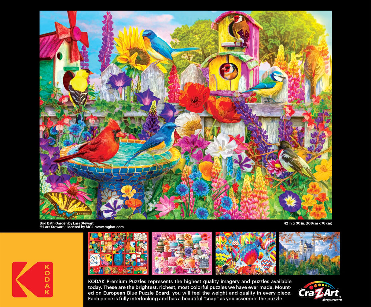 RoseArt - Kodak Premium - Bird Bath Garden - 3000 Piece Jigsaw Puzzle for Adults RoseArt