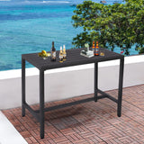 ONLYCTR Outdoor Bar Table, Patio Counter Height Bar Table, 47" Rectangle Bar Table for Patio, Garden, Yard, Balcony, Poolside (Black, 47'') ONLYCTR