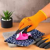 Syhood Heat Resistant Gloves, 3 Pairs, Orange and Black, Polyester Material, 6 Count, Unisex Syhood