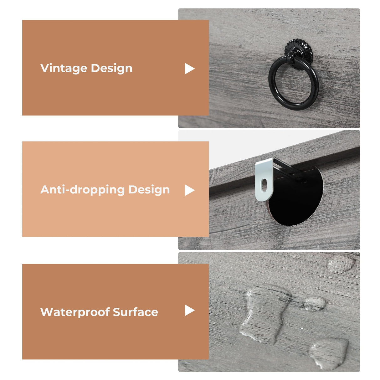 VVFLU 63”W Dresser for Bedroom Grey Dresser with 9 Wood Drawers, Dressers & Chests of Drawers with Smooth Metal Rail, Large Storage Dressers Organizer for Bedroom Living Room (Grey, 9 Drawer) VVFLU