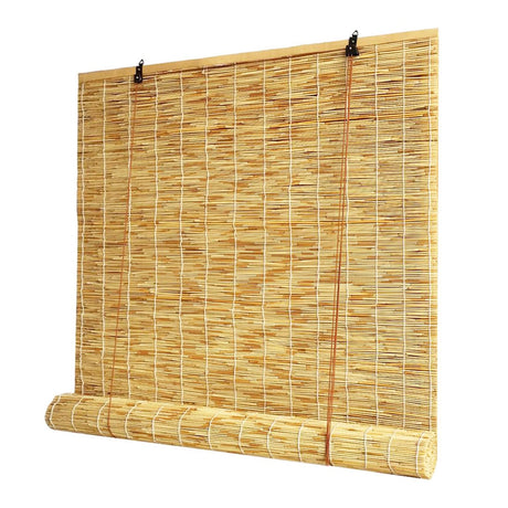 Roll Up Bamboo Shades Blinds for Patio ★Custom Size★Retro Reed Blinds Outdoor Roll Up Shades for Porch Sun Shade Reed Curtains Window Shades for Home Bamboo Roman Shades Privacy YNLeMM
