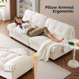 VINGLI Cloud Couch 80" Loveseat, 22.4" Deep Seat, Suede Upholstery Cozy Comfy Couches for Living Room Modern Love Seat Sofa, Pillow Armrest (White) VINGLI