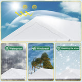 Greesum 20X40 Outdoor Canopy Tent Patio Camping Heavy Duty Gazebo Shelter Party Wedding BBQ Events with Side Removable Walls, Waterproof Shelter, White Greesum