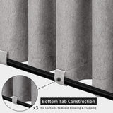 Easy-Going Linen Look Outdoor Curtains Waterproof Windproof Porch Curtains, Soft Thicken Outdoor Privacy Curtains for Patio, Gazebo, Grommet Top and Tab Bottom Drape, 2 Panels, 54x84 inch, Grey Easy-Going