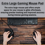 Samgula Gaming Mousepad Computer Desk Pad, Computer Desk Mats XXL Mouse Pad, Pc Gaming Mat Waterproof Non-Slip Rubber Base, 35.4" X 15.7" for Work/Game/Office Dark Wood, Vintage Natural Wooden Board Samgula