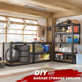 REIBII 2020LBS Storage Shelves 5 Tier Garage Shelving Heavy Duty Adjustable Garage Shelves, Utility Rack Shelf, Shelving Units for Storage Warehouse Pantry Closet, 35.5" W x 11.9" D x 72" H, 2 Pack REIBII