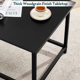 SAYGOER Coffee Table Black Coffee Tables Modern Simple Rectangular Center Table for Living Room Home Office Minimalist Industrial Living Room Table, 39.3D x 19.7W x 17.7H, All Black SAYGOER
